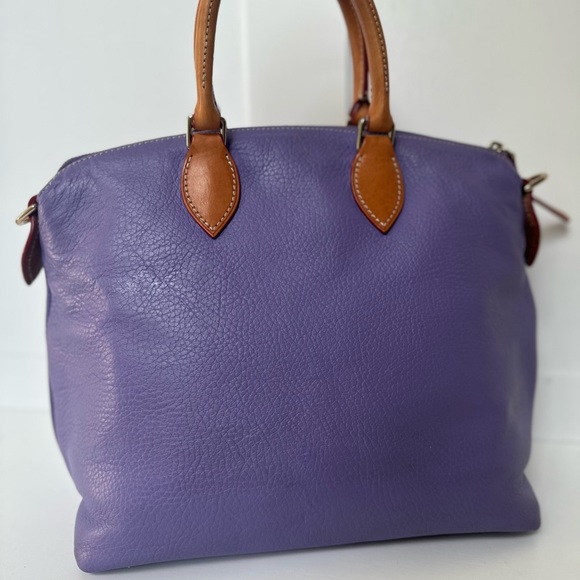 Vintage Dooney & Bourke Lavender Pebble Grain Leather Satchel - Vachetta Trim - Picture 2 of 9